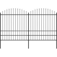 vidaXL Garden Fence with Spear Top Steel 1.75-2x3.4