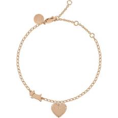 Ladies 18ct Rose Plated Bobble heart Bracelet