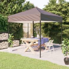 vidaXL Tente de Réception Pliable Belvédère Pavillon d'Extérieur Tonnelle de Jardin Chapiteau Patio Terrasse Taupe 2 x 2 m