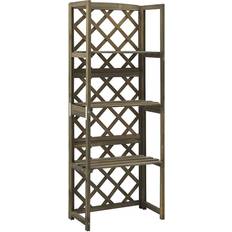 vidaXL Espalier Med Hylder 55x30x140 cm Massivt Grantræ Grå