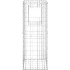 vidaXL Gabion Basket Posts 2 Iron Silver 50x50cm
