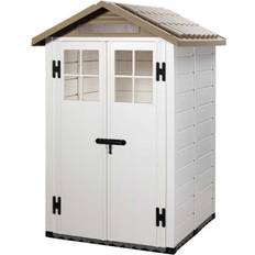 Dependances Shire Tuscany Evo 4' 4' 100 Apex Plastic Shed Double Door with Two Pre Glazed (Superficie edificio )