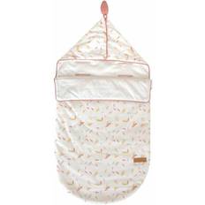 Sacs de couchage Nid ange Happy Jersey 100% coton Réglable Blanc/Corail/Jaune 80 cm