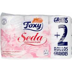 Foxy Seda Papel Higiénico PH Neutro Aroma Talco 3 Capas 6 Rollos