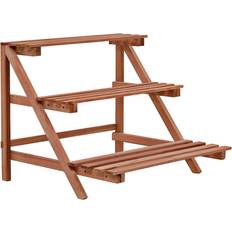 vidaXL 3 Tier Cedar Wood Plant Stand 48x45x40 cm