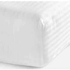 ESPA Egyptian Cotton Sateen Stripe Fitted Sheet Bed Sheet White