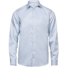 Tee jays Mens Luxury Comfort Fit Long Sleeve Oxford Shirt (White/Blue)