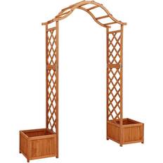 Bois Pavillons vidaXL Garden Pergola with Planter Solid Firwood