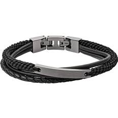 Fossil Vintage Casual Steel Multi-Strand Bracelet - Black/Silver