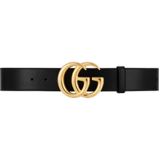 Gucci Women Belts Gucci GG Marmont Thin Belt - Black Leather