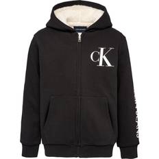 Calvin Klein Big Boy's Monogram Duo Sherpa Lined Full Zip Sweatshirt