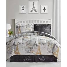 Gold Bed Linen FairField Square Collection Paris Gold Bedspread White, Black, Gold (218.4x218.4)