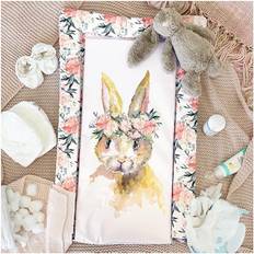 Multicoloured Grooming & Bathing OBaby Changing Mat Watercolour Rabbit