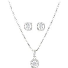 Montana Silversmiths Halo Jewelry Set - Silver/Transparent