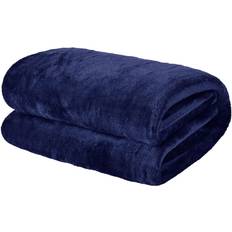 Brentfords Ultra Soft Flannel Fleece Blankets Blue, Green, Grey, Silver, Yellow (150x120cm)
