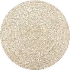 Jute Tapis vidaXL Handmade Rug Jute White And Natural 150 cm Blanc 150cm