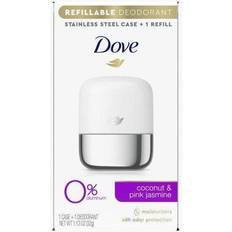 Aluminum free antiperspirant Dove Refillable Deodorant Starter Kit 0% Aluminum Coconut & Jasmine Aluminum Free Deodorant 1.13