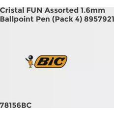 Hobbymaterial Bic Cristal FUN Assorted 1.6mm Ballpoint Pen (Pack 4) 8957921