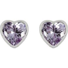 Radley Heart Stud Earrings - Silver/Purple