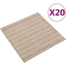 Textilplattor vidaXL Teppefliser gulv 20 stk 5 m² 50x50 cm stripet beige