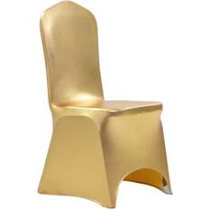 Loose Chair Covers vidaXL 6 pcs Covers Stretch Loose Chair Cover Gold