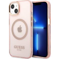 Guess iPhone 13 Cover Translucent MagSafe Lyserød