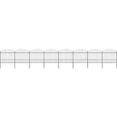 vidaXL Trädgårdsstaket med spjuttopp stål 1,5-1,75x13,6