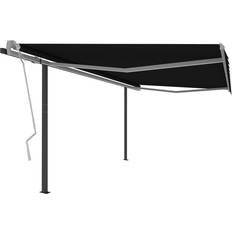 Grigio Tendalini vidaXL Tenda Da Sole Retrattile Manuale Con Pali 4.5x3 m Antracite