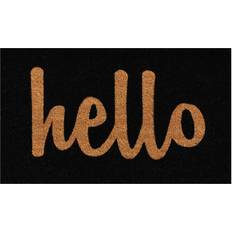 Black Entrance Mats Calloway Mills Hello Script X Black, Natural