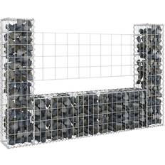vidaXL gabionkurv 2 stolper 140x20x100 U-facon jern