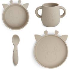 Lykke Silicone Dinner Set 4-pack Giraf