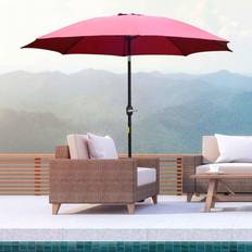 Red Parasols & Accessories OutSunny 2.7M Patio Umbrella Outdoor Sunshade Canopy Tilt