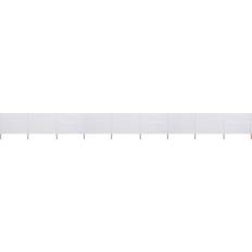 vidaXL Paravento a 9 Pannelli in Tessuto 1200x80 cm Bianco Sabbia