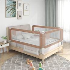 vidaXL sengehest børneseng 180x25 stof gråbrun - Gråbrun