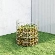 Plata Compost vidaXL Compostador de jardín acero galvanizado Ø50x50 cm - Plateado