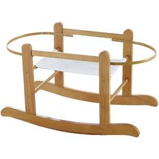 Little Gem Rocking Moses Basket Stand Natural Wood