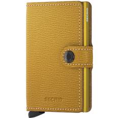 Yellow Wallets Secrid textured leather anti-theft wallet with RFID protection, Yellow.