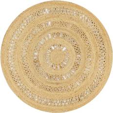 vidaXL håndlavet tæppe flettet jute Brun, Beige, Naturfarvet 120cm