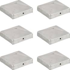 vidaXL 91x91 mm Metal Galvanizado 6 PCs Pirámide Postes