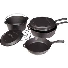 Cast iron set with lids Camp Chef Cast Iron Cookware Set with lid 6 Parts