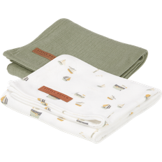 Groen Wasbare luiers Little Dutch swaddle doeken 70 cm Pure Olive Sailors Bay White Maat