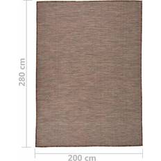 Tæpper & Skind vidaXL fladvævet udendørstæppe 200x280 Sort, Brun cm