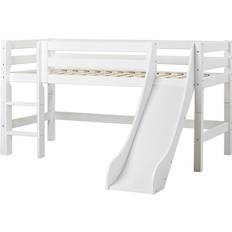 Trä Loftsängar HoppeKids ECO Luxury Half-High Bed With Slide And Inclined Ladder 128x209cm