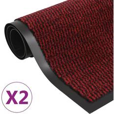 vidaXL 2x Dust Control Mats Red cm