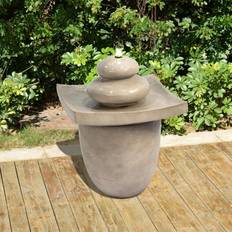 Grey Fountains Teamson Home Garden Water Feature with Lights, 2