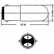 Glødelampe Glødelampe 24v 5w ba15d 16x54 mm