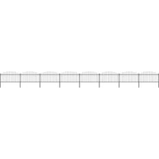 Aidat vidaXL Puutarha-aita Keihäskärjillä Teräs 1,25-1,5 x 13,6 m Musta