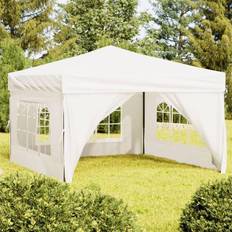 vidaXL Folding Party Tent with Sidewalls Cream 3x3