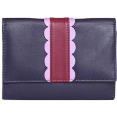 Eastern Counties Leather Purple/Pink Melanie Purse With Scalloped Detail Panel