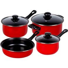 Gibson Home Chef Du Jour Red Cookware Set with lid 7 Parts